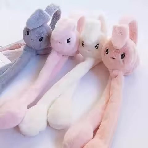 Soft Fluffy Rabbit Ears Headband | Moving Ears Plush Earmuffs | Warm & Cozy